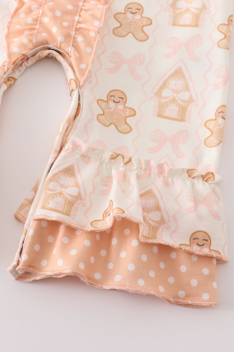 Beige gingerbread girl romper