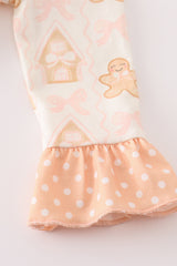 Beige gingerbread girl romper