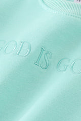 Blue god is good embroidery mom&me fleece sweatshirt