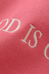 Mauve god is good embroidery mom&me fleece sweatshirt