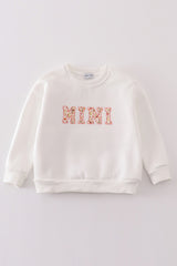 White MAMA&MINI applique fleece mom&me sweatshirt