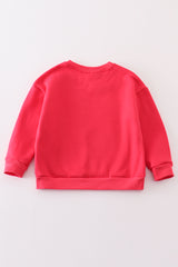 Red MAMA&MINI applique fleece mom&me sweatshirt