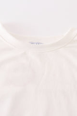 White merry christmas french knot women top