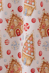 Christmas gingerbread house print women pajamas pants