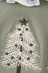 Sage christmas tree embroidery girl bubble