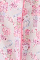 Pink nutcracker print women gown