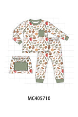 Merry christmas print boy pajamas set