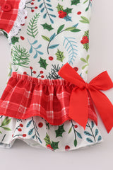 Christmas print girl romper