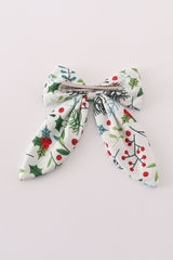 Christmas print girl hair sailor bow