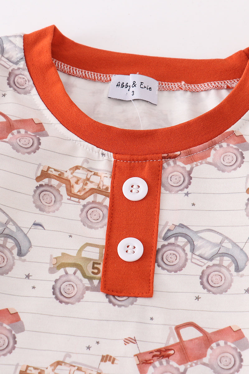 Truck print boy pajamas set