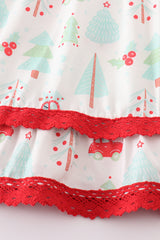 Christmas tree car print dress