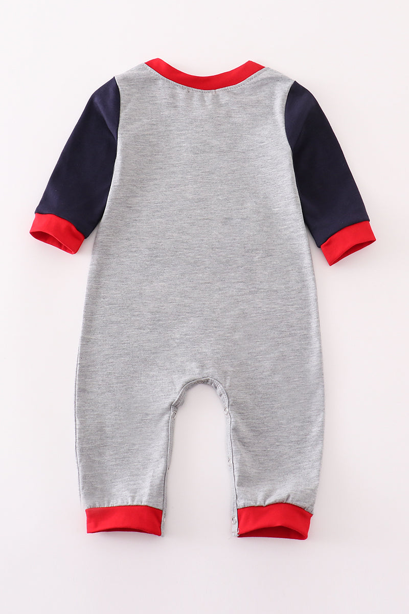 Grey toolbox applique boy romper