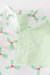 Green christmas holly boy jogger set