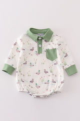 Sage duck print boy bubble