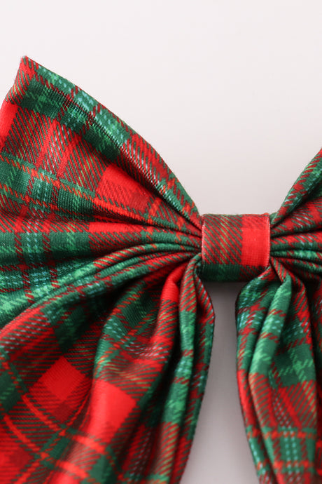 Green plaid girl hair sailor bow