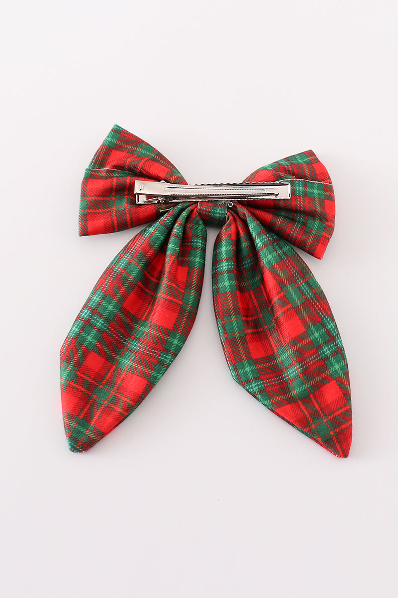 Green plaid girl hair sailor bow