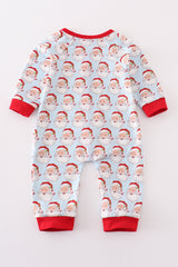 Blue christmas santa claus boy romper