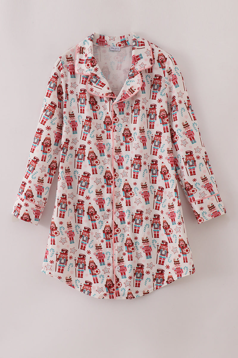 Christmas nutcracker print mom gown