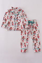 Christmas nutcracker print pajamas set