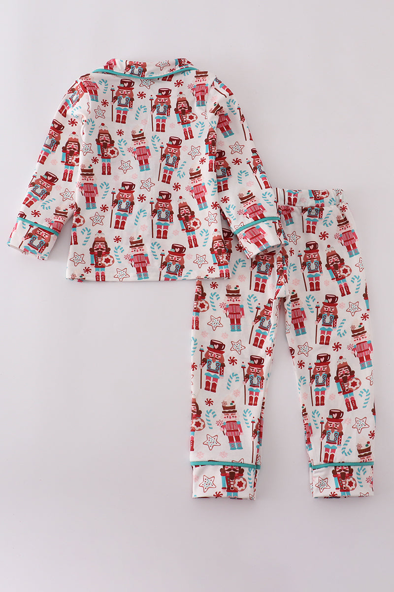 Christmas nutcracker print pajamas set