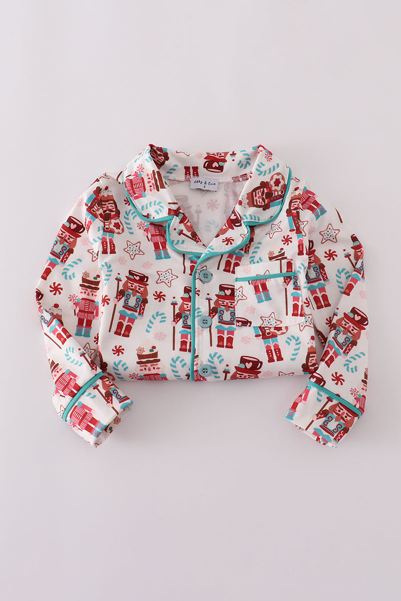 Christmas nutcracker print pajamas set