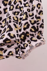 Pink santa claus leopard ruffle bloomer set