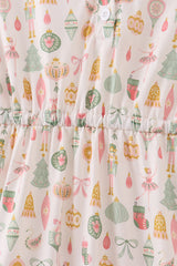 Nutcracker print tiered mom dress