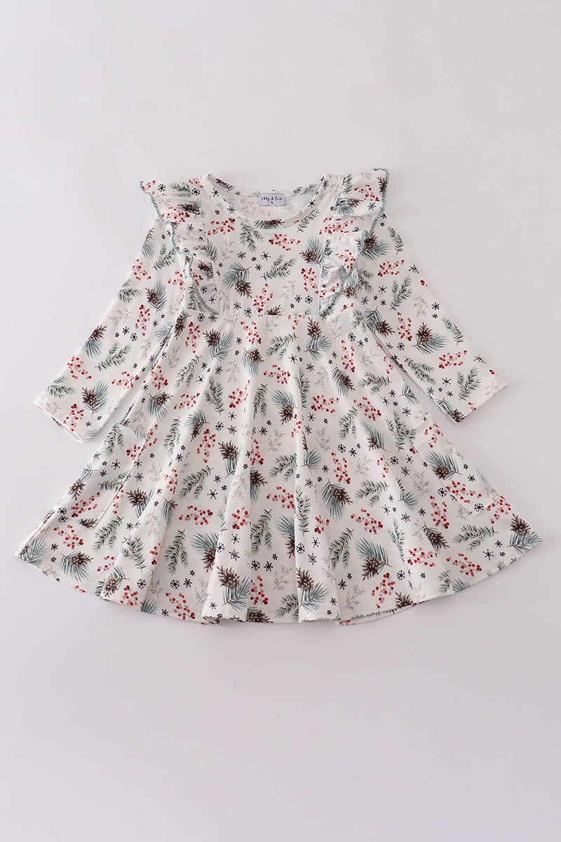 Sage ruffle dress