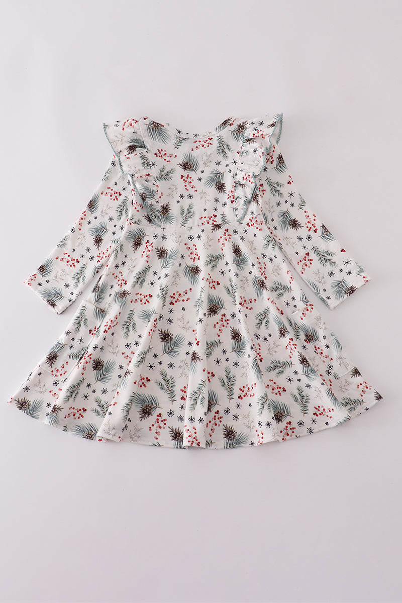 Sage ruffle dress