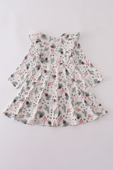 Sage ruffle dress