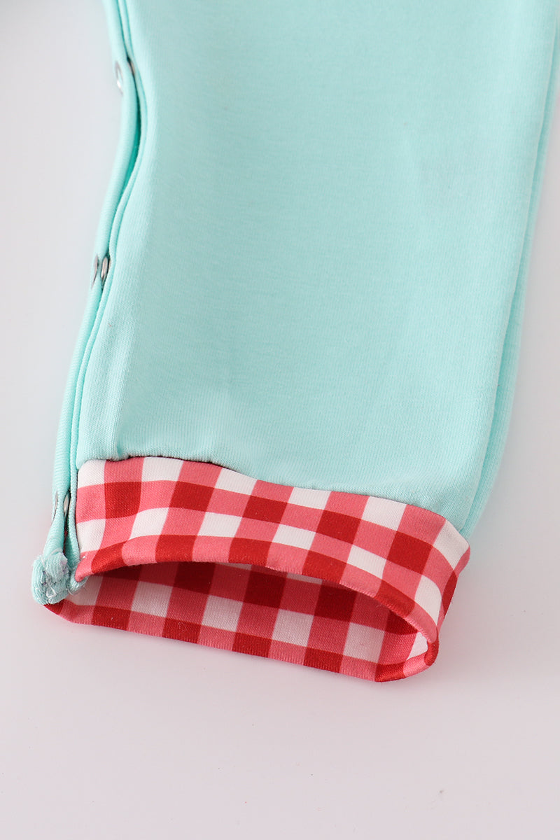 Mint gingerbread applique romper