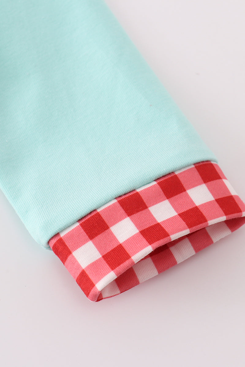 Mint gingerbread applique romper
