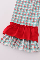 Red gingerbread applique ruffle pants set