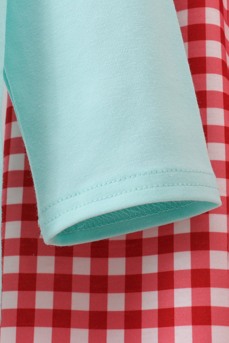Mint gingerbread applique pants set
