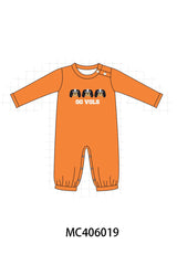 Orange go vols embroidery boy romper