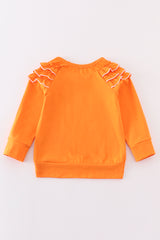 Orange go vols embroidery girl ruffle top