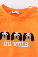 Orange go vols embroidery boy top