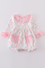 Pink floral ruffle girl bubble