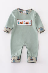 Sage duck french knot boy romper