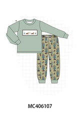 Sage duck french knot boy set