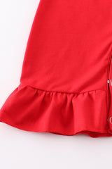 Red valentine XOXO applique girl romper