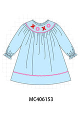 Blue valentine XOXO smocked girl dress