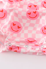 Pink valentine smile print girl bubble