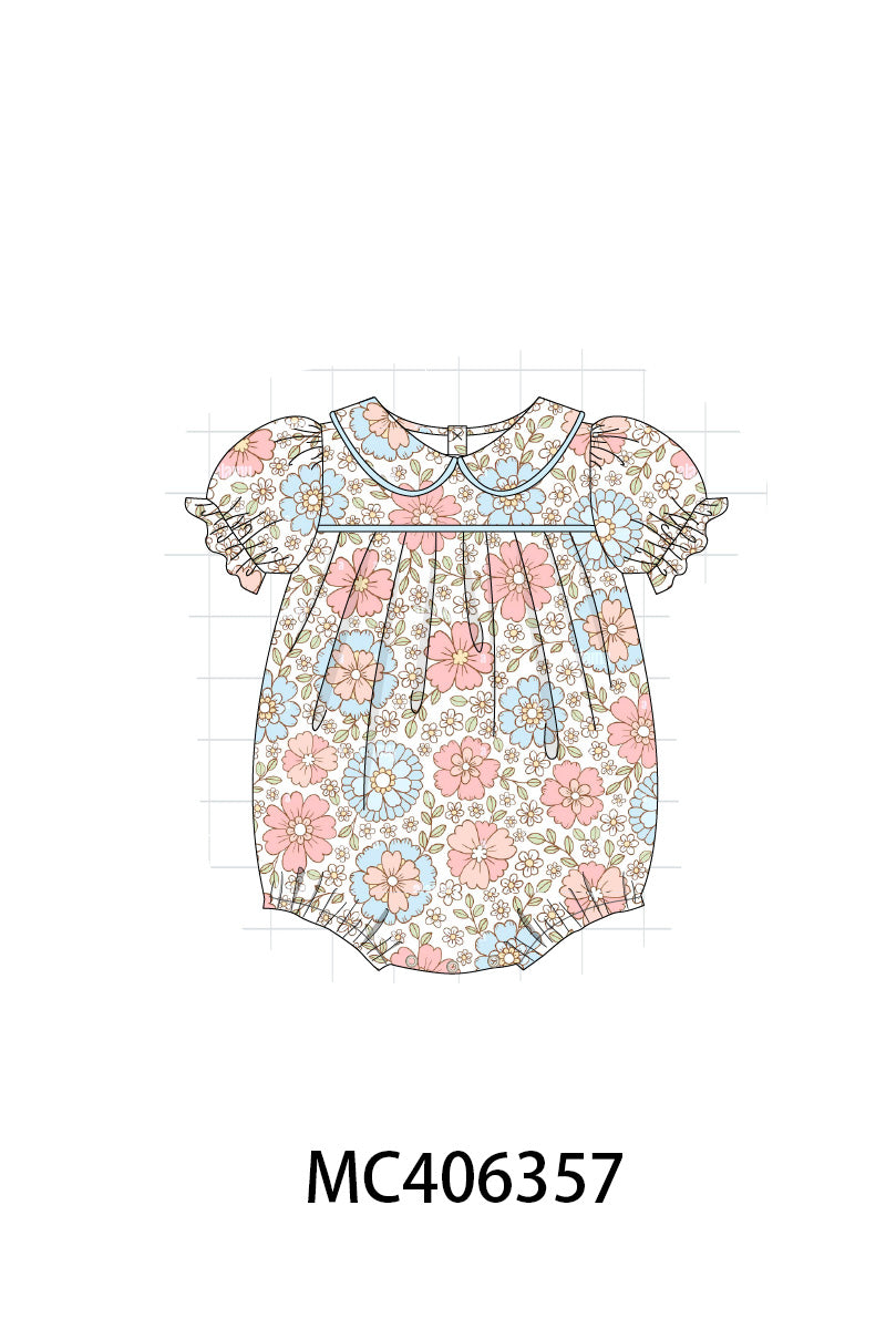 Pink floral print girl bubble