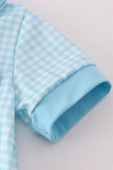 Blue gingham boy bubble