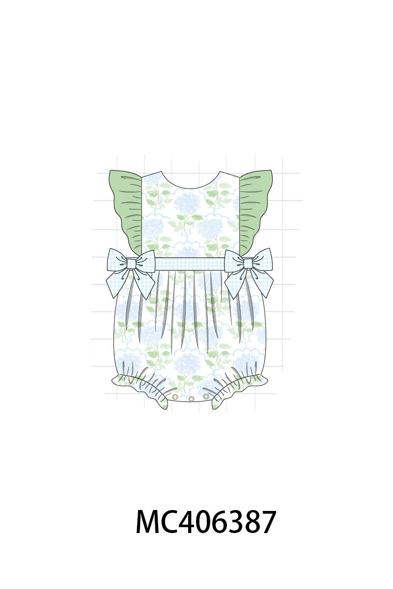 Green botanical print girl bubble