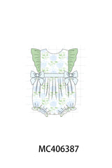 Green botanical print girl bubble