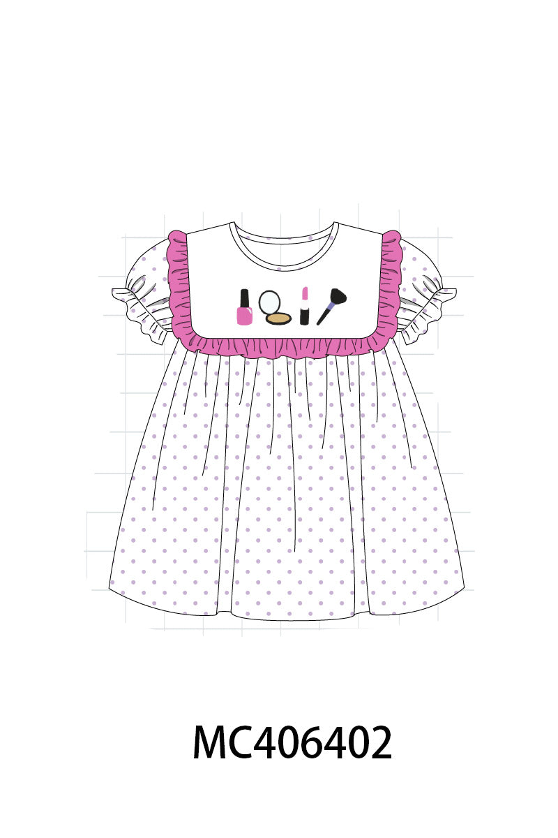 Rose makeup embroidery girl dress