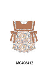 Brown floral print girl bubble