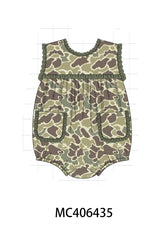 Camouflage print ruffle bubble